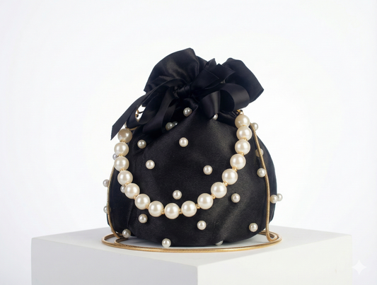 Premium Silk & Pearl Potli Bag